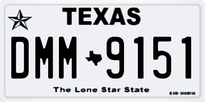 TX license plate DMM9151