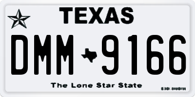 TX license plate DMM9166
