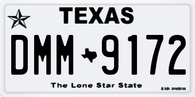 TX license plate DMM9172