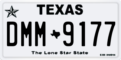 TX license plate DMM9177