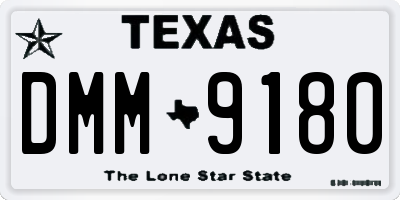 TX license plate DMM9180
