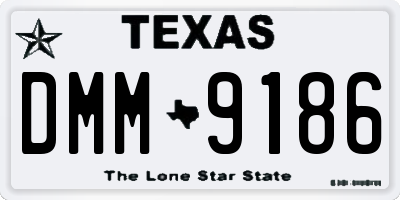 TX license plate DMM9186