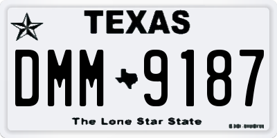 TX license plate DMM9187