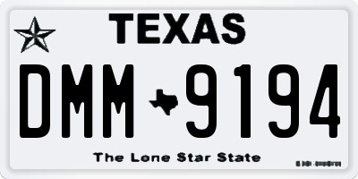 TX license plate DMM9194