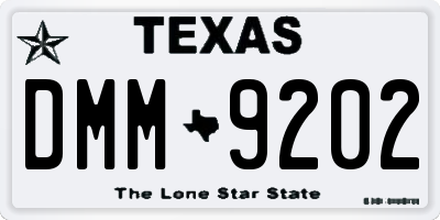 TX license plate DMM9202
