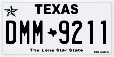 TX license plate DMM9211