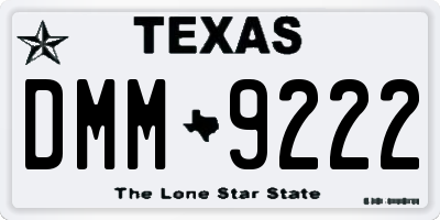 TX license plate DMM9222