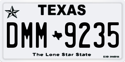 TX license plate DMM9235