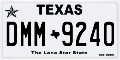 TX license plate DMM9240