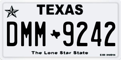 TX license plate DMM9242