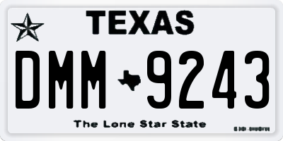 TX license plate DMM9243
