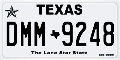 TX license plate DMM9248