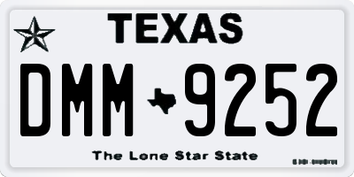 TX license plate DMM9252