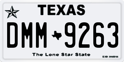 TX license plate DMM9263