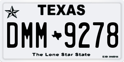 TX license plate DMM9278