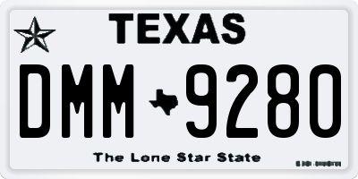 TX license plate DMM9280