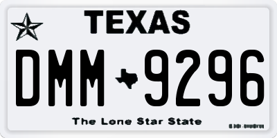 TX license plate DMM9296