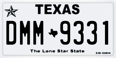 TX license plate DMM9331