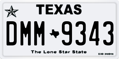 TX license plate DMM9343