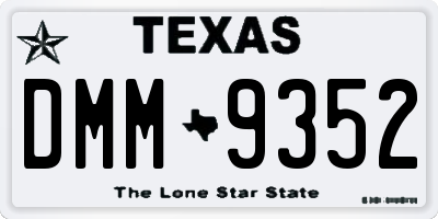 TX license plate DMM9352