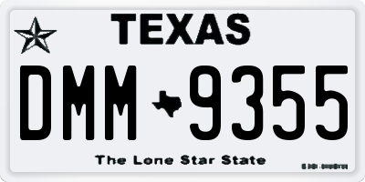 TX license plate DMM9355