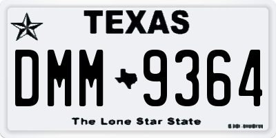 TX license plate DMM9364