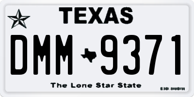 TX license plate DMM9371