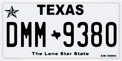 TX license plate DMM9380