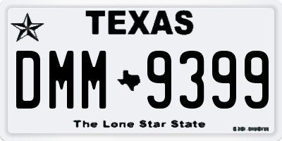 TX license plate DMM9399