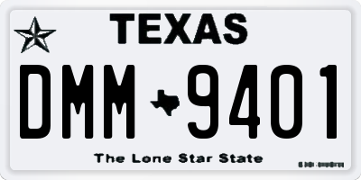 TX license plate DMM9401