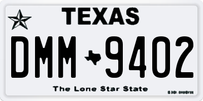 TX license plate DMM9402