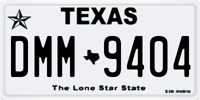 TX license plate DMM9404