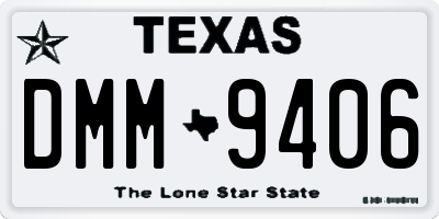 TX license plate DMM9406