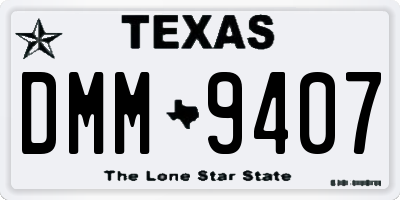 TX license plate DMM9407