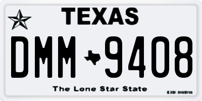TX license plate DMM9408