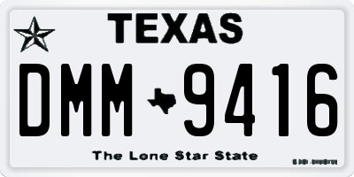 TX license plate DMM9416