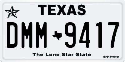 TX license plate DMM9417