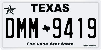TX license plate DMM9419
