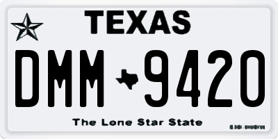 TX license plate DMM9420