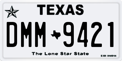 TX license plate DMM9421