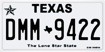TX license plate DMM9422