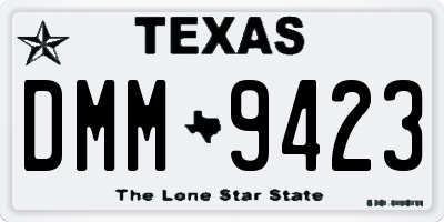 TX license plate DMM9423