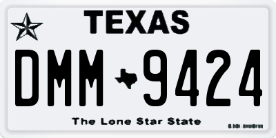 TX license plate DMM9424