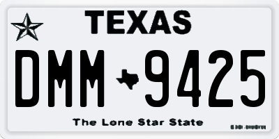 TX license plate DMM9425