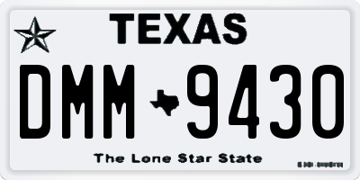 TX license plate DMM9430