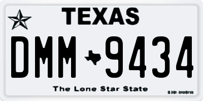 TX license plate DMM9434