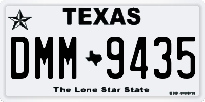 TX license plate DMM9435