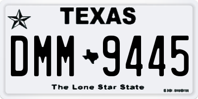 TX license plate DMM9445