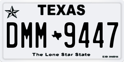 TX license plate DMM9447