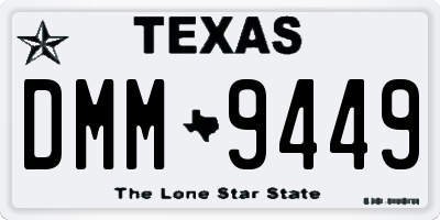 TX license plate DMM9449